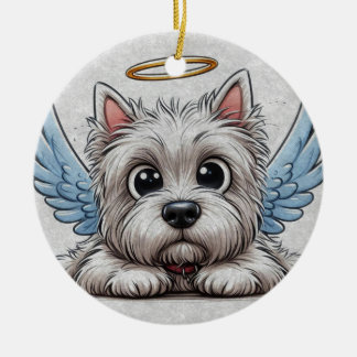 Décoration En Céramique DigiPups West Highland Terrier Dog Beach Scene