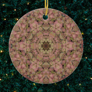 Décoration En Céramique Digital Mandala rose et jaune