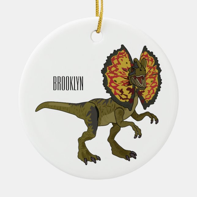 Décoration En Céramique Dilophosaurus dessin animé (Devant)