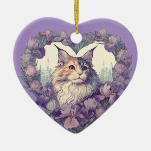 Décoration En Céramique Dilute Calico maine Coon Chat