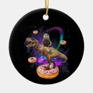 Décoration En Céramique Dinosaur T-Rex Donuts