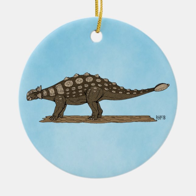 Décoration En Céramique Dinosaure crétacé Ankylosaurus (Devant)