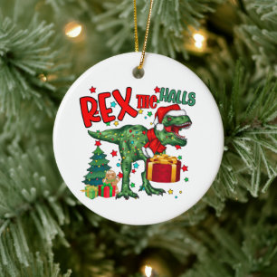 Décoration En Céramique dinosaure de Noël festif ajouter un sentiment