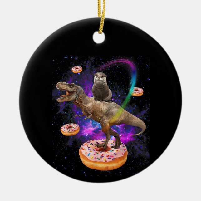 Décoration En Céramique Dinosaure Dinosaure T-Rex Donuts (Devant)
