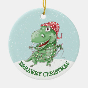 Décoration En Céramique Dinosaure Ridicule Noël Personnalisé