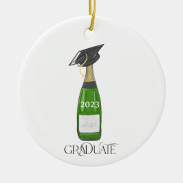 Décoration En Céramique Diplômé Cap Champagne Coutume Noël