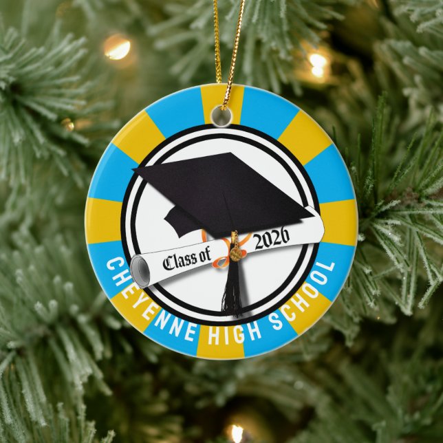 Décoration En Céramique Diplôme de casquette de 2026 Diplôme de Photo (Arbre)