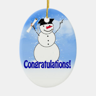 Décoration En Céramique Diplôme De Snowman Avec Diplôme