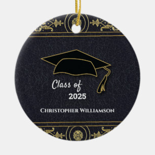 Décoration En Céramique Diplôme de troisième année Élégant Black Gold