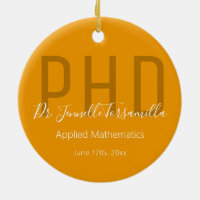 Diplômé Keepsaké Orange Blanc Nom Diplôme PhD
