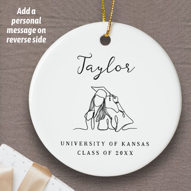 Décoration En Céramique Diplômé Personnalisé Nom École Promotion De (Graduation Ornament Personalized Graduate Custom Class Of High School College Name Message Gift)