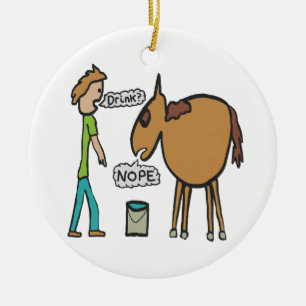 Décoration En Céramique Dirigez Un Cheval Vers L'Eau