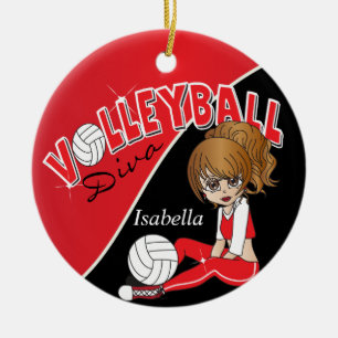 Décoration En Céramique 🏐 Diva Girl en rouge