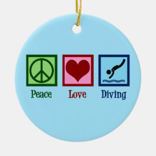 Décoration En Céramique Dive Team Peace Love Diving
