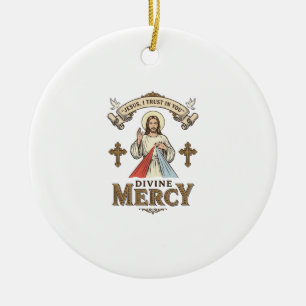 Décoration En Céramique Divine Mercy Jésus Gravure Vintage Chemise Religie