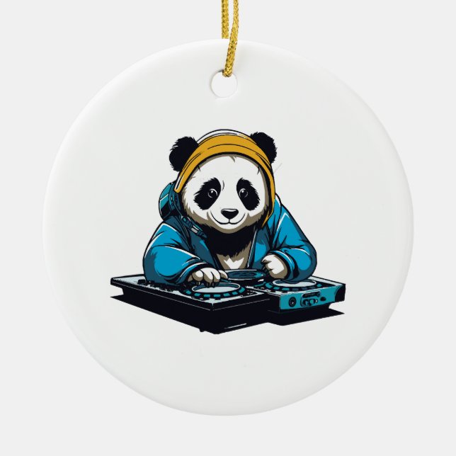 Décoration En Céramique DJ Kawaii Panda (Devant)