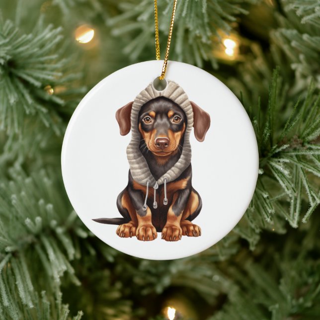 Décoration En Céramique Doberman Pinscher Dog Art personnalisé (Arbre)