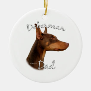 Décoration En Céramique Doberman Pinscher (rouge) Papa 2