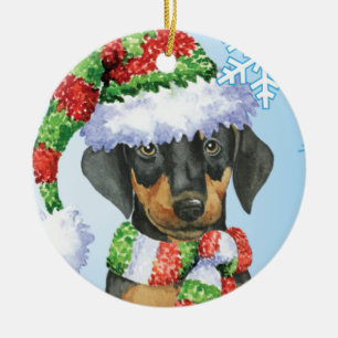 Décoration En Céramique Dobermann heureux de Howliday