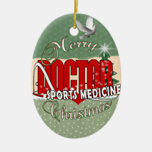 DÉCORATION EN CÉRAMIQUE DOCTEUR DE MÉDECINE DE SPORTS DE NOËL
