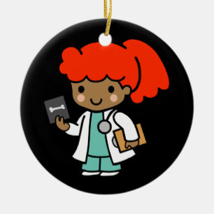 Décoration En Céramique Docteur fille avec Xray
