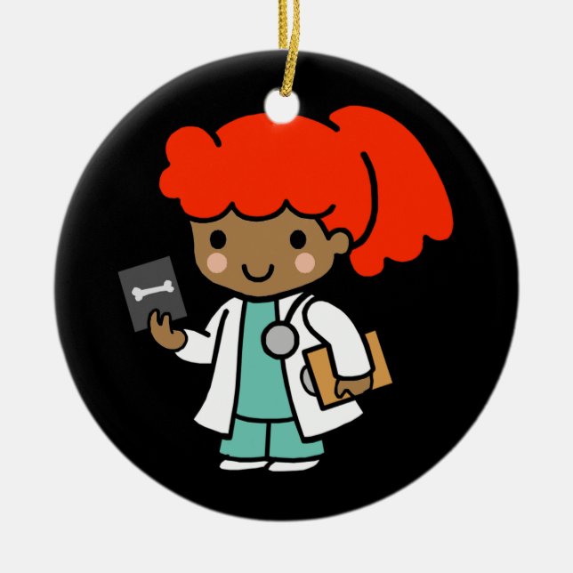 Décoration En Céramique Docteur fille avec Xray (Devant)