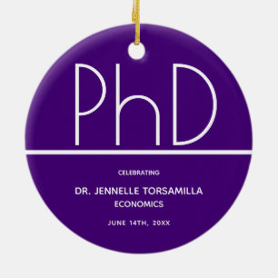 Décoration En Céramique Doctorat Diplôme Purple Keepsaké
