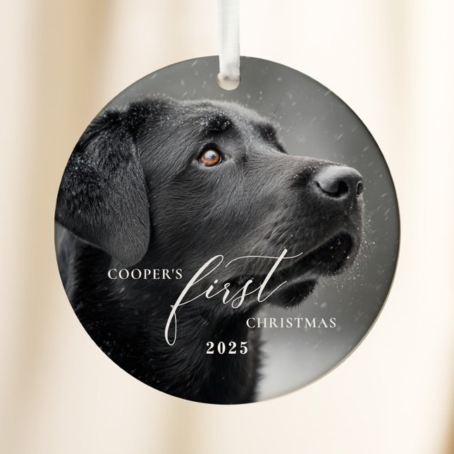 Décoration En Céramique Dog First Christmas Script Ornament (Créateur téléchargé)