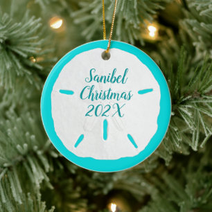 Décoration En Céramique Dollar de sable Turquoise Custom Beach Noël