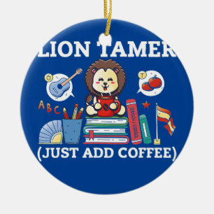 Décoration En Céramique Dompteur de Lions Ajoutez Simplement Tasse de Café