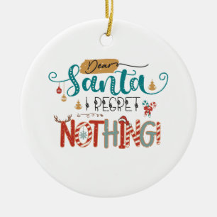 Décoration En Céramique Don de Noël Cher Père Noël Je Regrette Rien