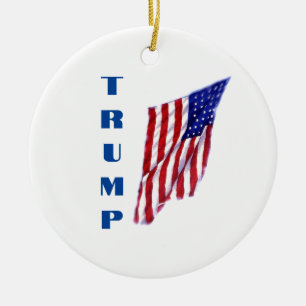Décoration En Céramique Donald Trump American Flag Pop Art