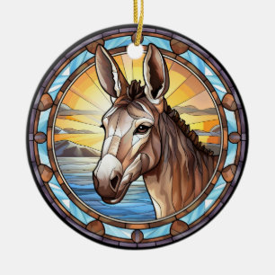 Décoration En Céramique Donkey en verre doux