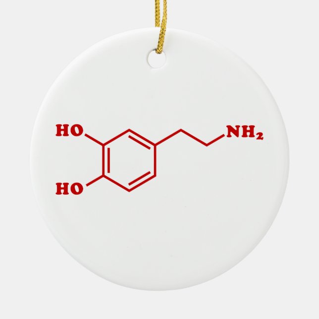 Décoration En Céramique Dopamine formule chimique moléculaire (Devant)