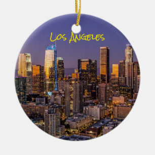 Décoration En Céramique Downtown Los Angeles Skyline à Dusk