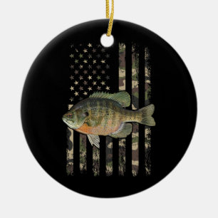 Décoration En Céramique drapeau américain bluegill pêche au thon rouge