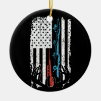 Drapeau américain des cerfs de pêche