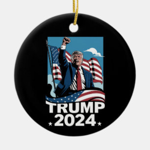 Décoration En Céramique Drapeau américain Donald Trump 2024