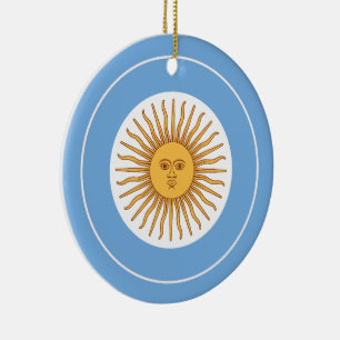 Décoration En Céramique Drapeau argentin rond, Drapeau argentin