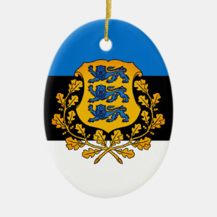 Décoration En Céramique Drapeau/armoiries de l'Estonie
