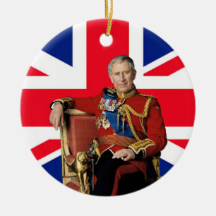 Décoration En Céramique Drapeau britannique King Charles III Salutation de
