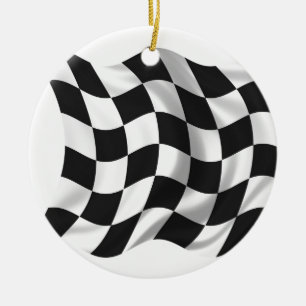 Décoration En Céramique Drapeau Checkered - emballage du drapeau