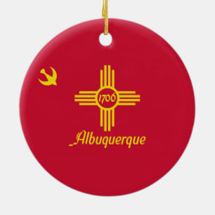 Décoration En Céramique Drapeau d'Albuquerque (Nouveau-Mexique)