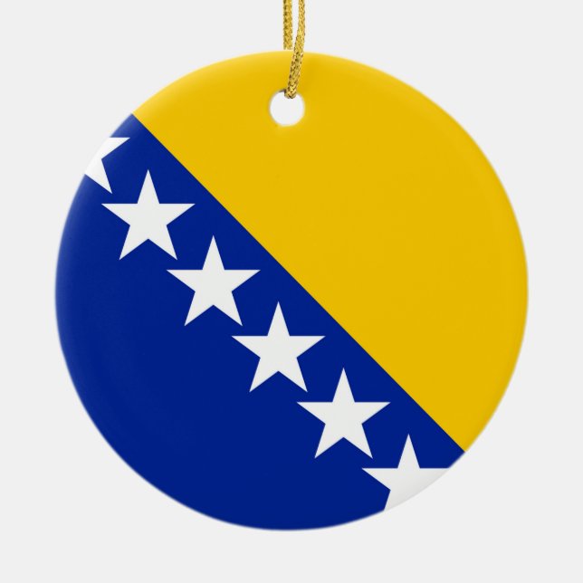 Décoration En Céramique Drapeau de Bosnie-Herzégovine (Devant)