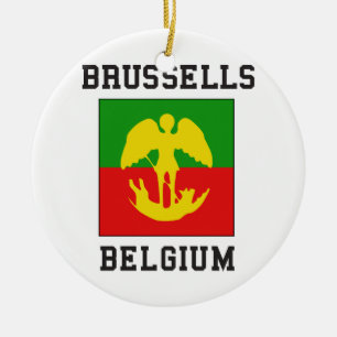 Décoration En Céramique Drapeau de Bruxelles Belgique