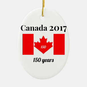 Décoration En Céramique Drapeau de coeur du Canada 150 en 2017