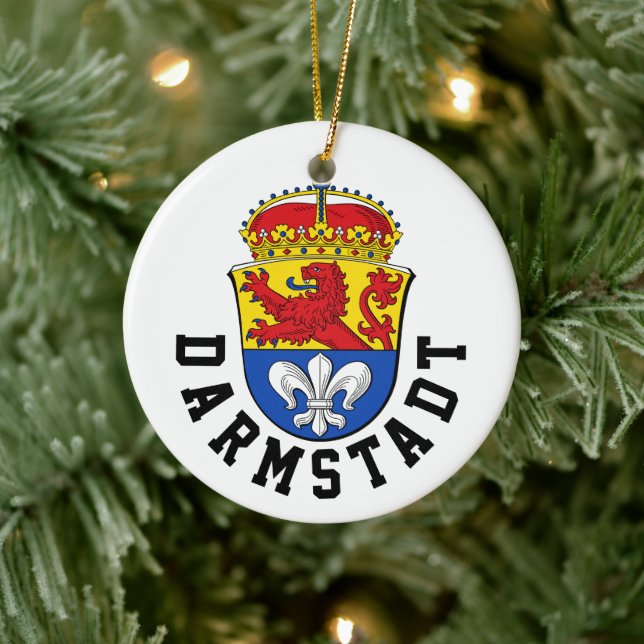 Décoration En Céramique Drapeau de Darmstadt, Allemagne (Arbre)