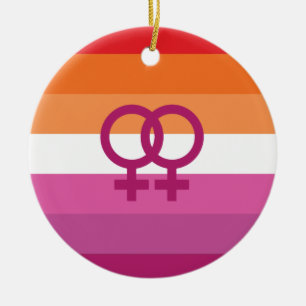 Décoration En Céramique Drapeau de fierté lesbienne WLW