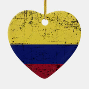 Décoration En Céramique Drapeau de la Colombie
