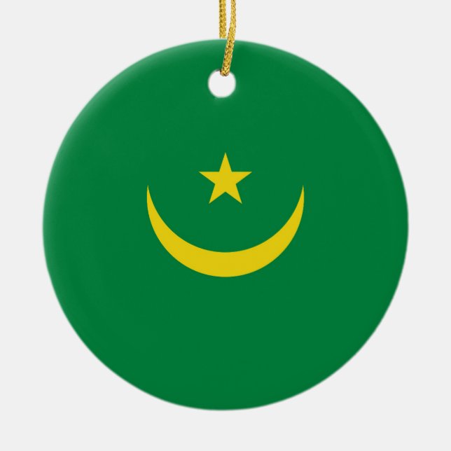 Décoration En Céramique Drapeau de la Mauritanie (Devant)